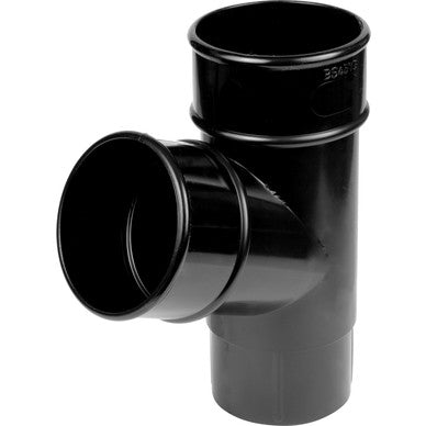 68mm Round Down Pipe Branch 112.5 Degree Black