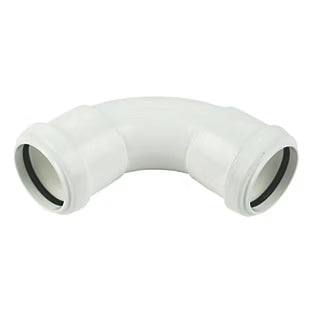 40mm Push Fit 90 Degree Swept Bend White