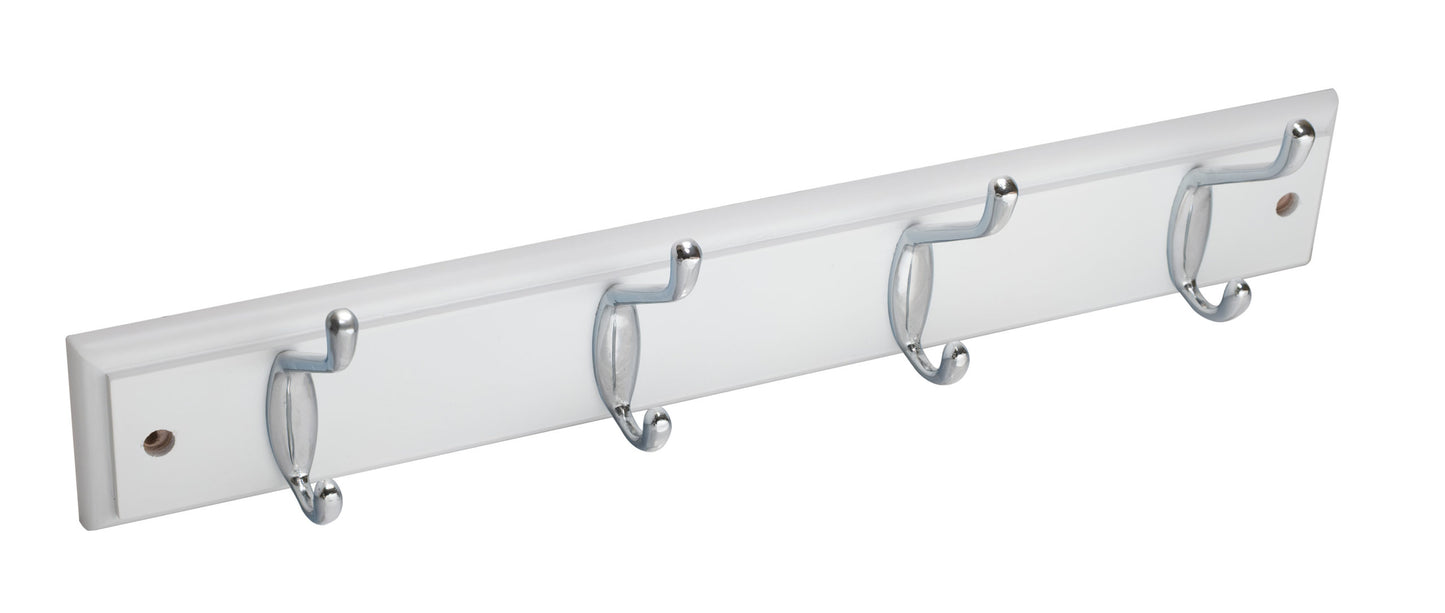 Eclipse 4 Hook Clothes Hanging Rail White
