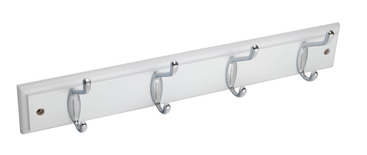 Eclipse 4 Hook Clothes Hanging Rail White