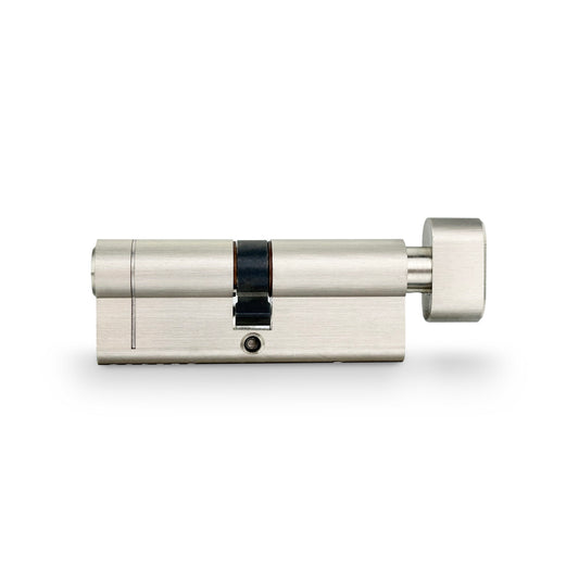 Euro Anti-Snap Cylinder Thumb Turn 45/50 Lock Satin Nickel