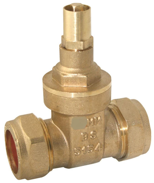 Brass Compression Locksheild Gatevalve 15mm