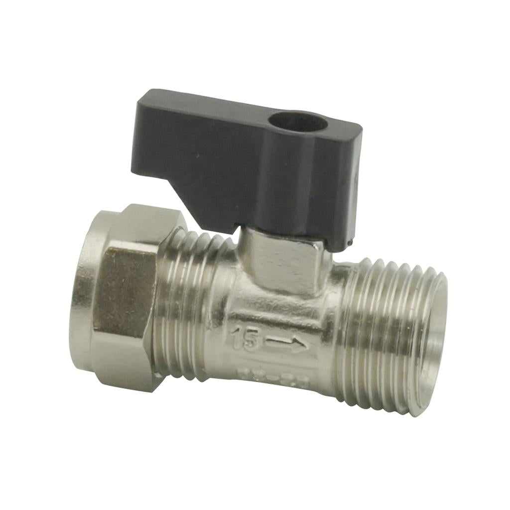 Chrome Compression Isolating Valve Flat Faced with Lever 15mm