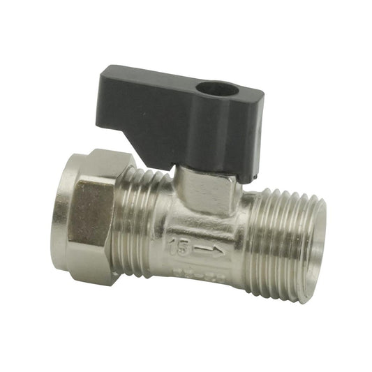 Chrome Compression Isolating Valve Flat Faced with Lever 15mm