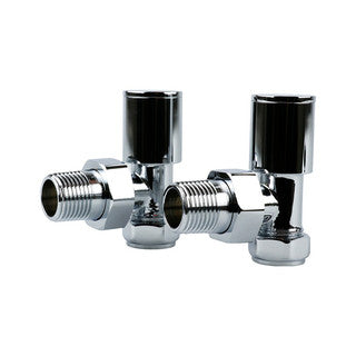 Chrome Angled Towel Radiator Valve 15mm Pair