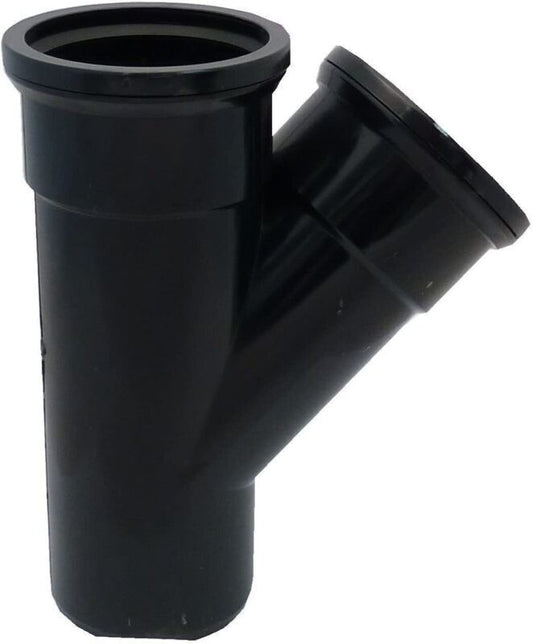110mm Push-Fit Double Socket 45 Y Branch Black