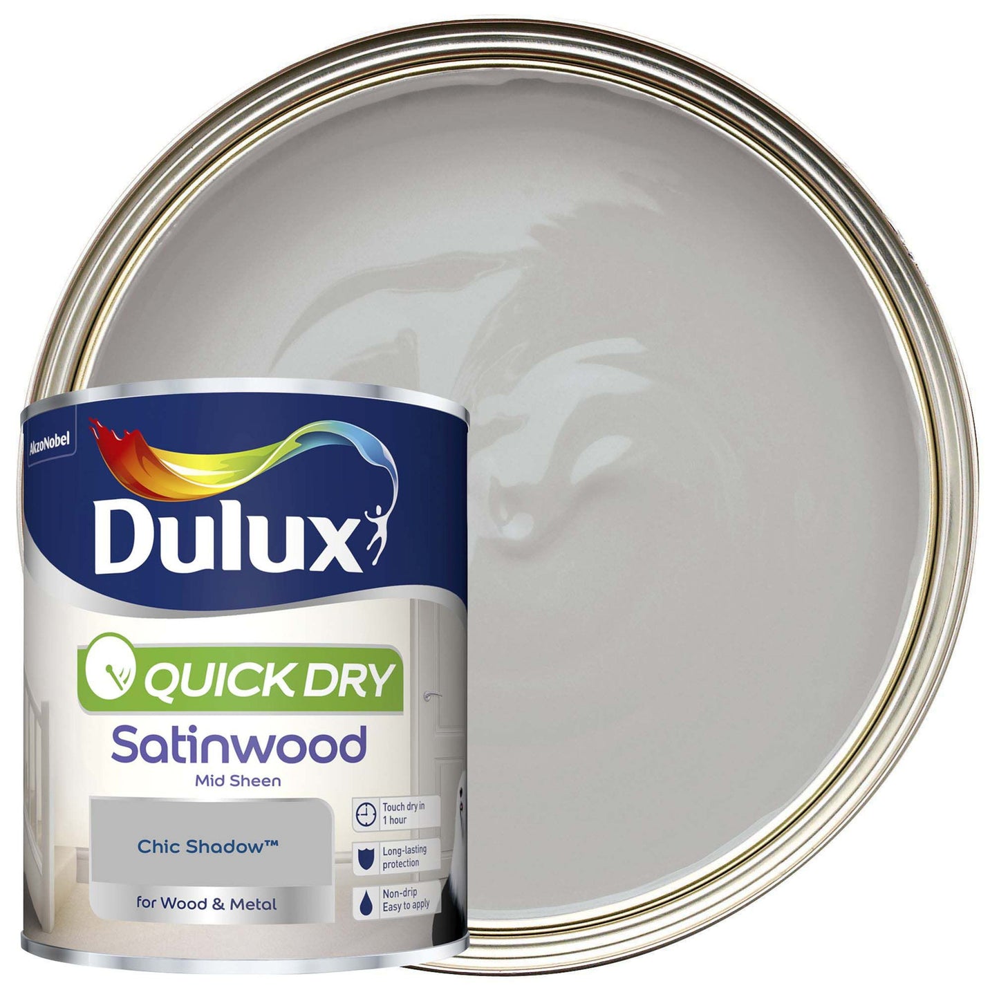 Dulux Quick Drying Satinwood Paint - Chic Shadow - 750ml
