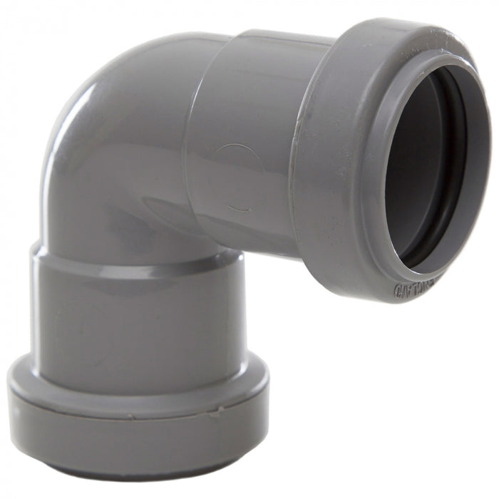 32mm Push Fit 90 Degree Knuckle Elbow Grey
