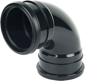 110mm Push-Fit Double Socket 92.5 Elbow Bend Black