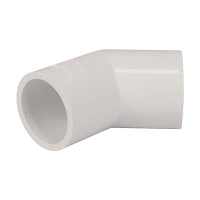 Overflow Solvent Weld 45 Deg Elbow White