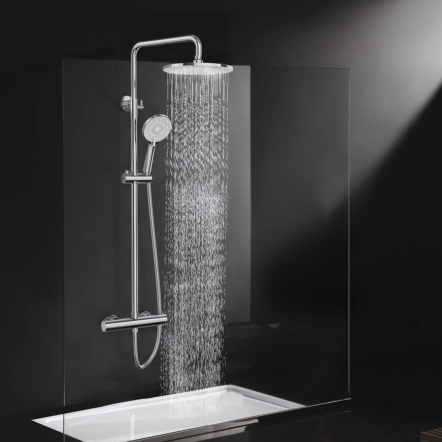 Chrome Round Thermostatic Shower Set
