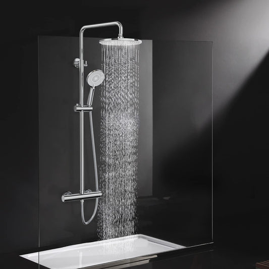 Chrome Round Thermostatic Shower Set