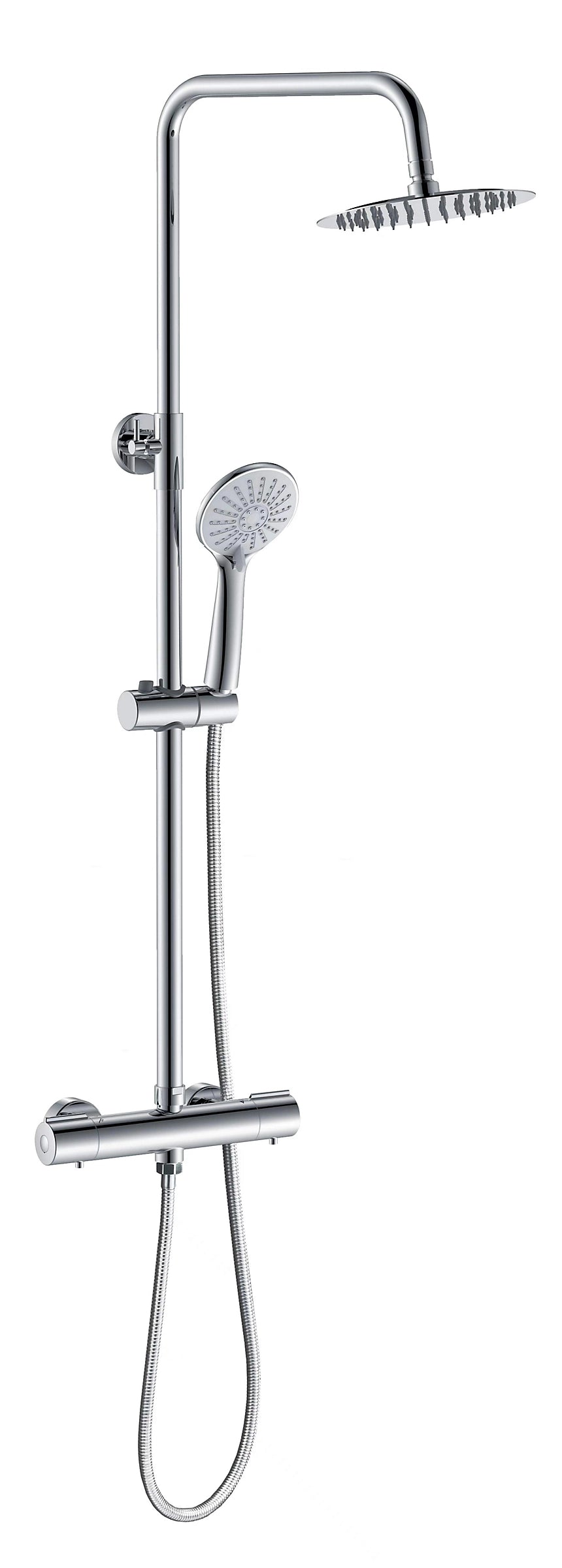 Chrome Round Thermostatic Shower Set