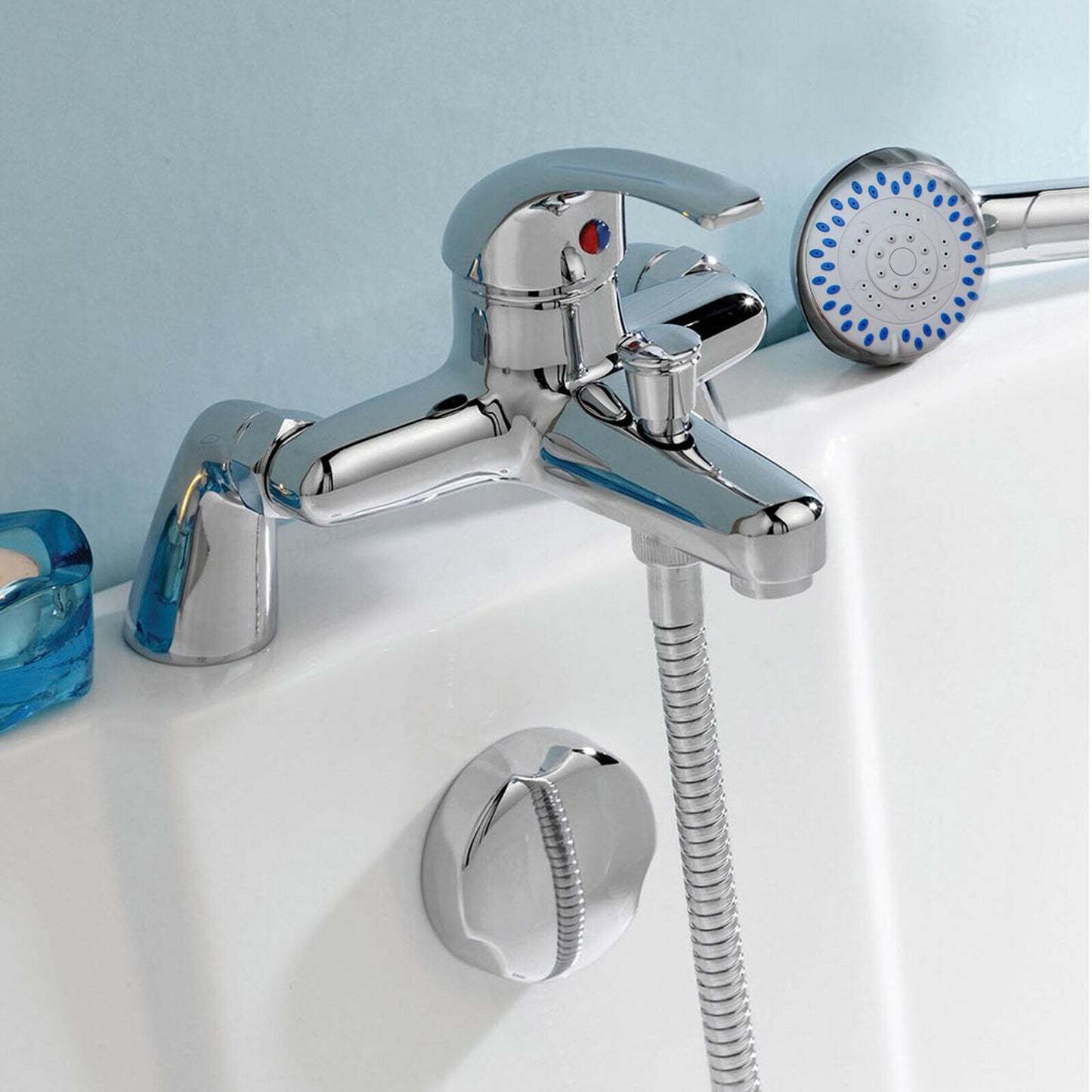 Bath Shower Mixer Tap with Shower Kit - Chrome