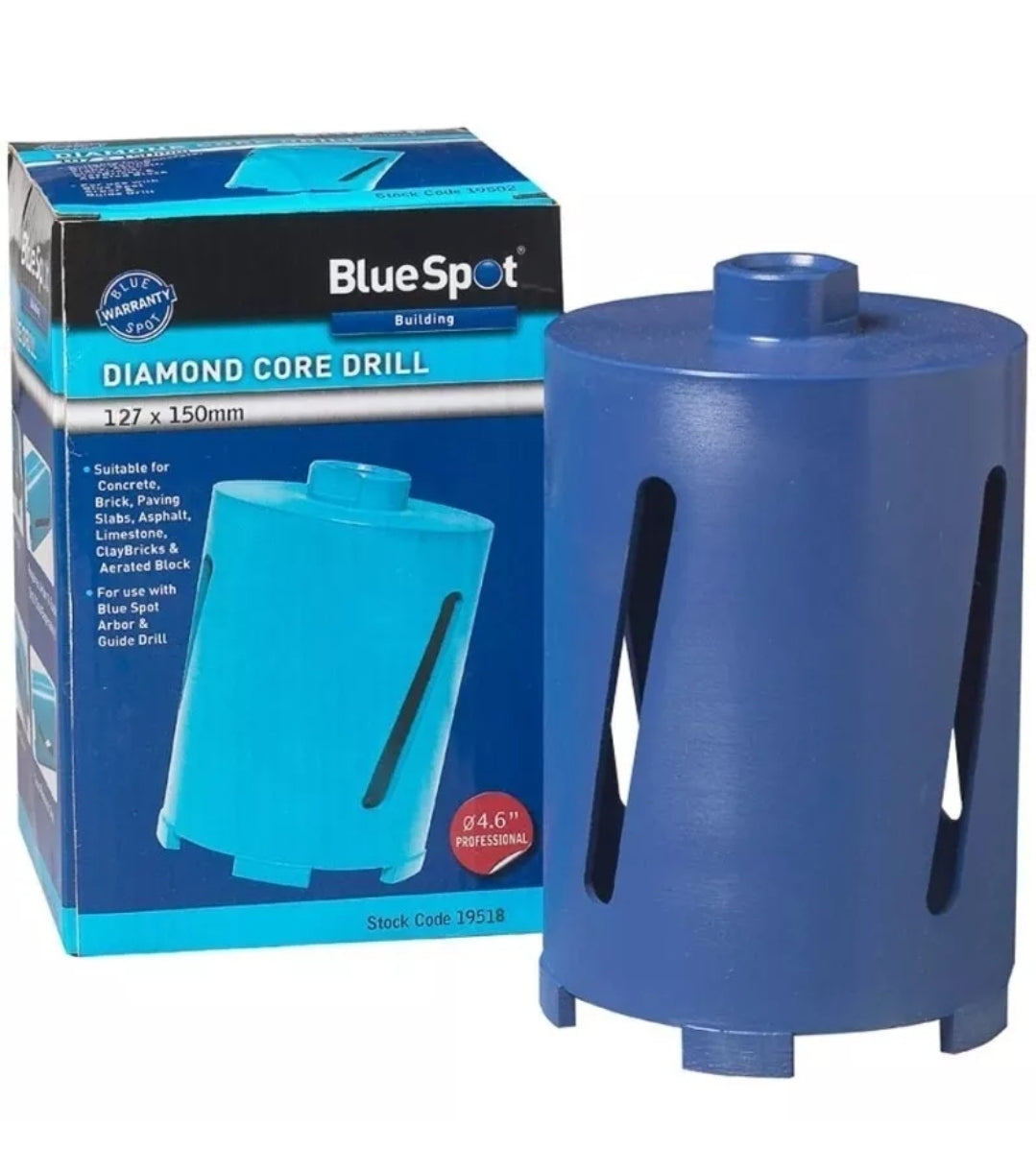 BlueSpot 127 x 150mm Diamond Core Drills Hole Cutter for Brick Block & Concrete