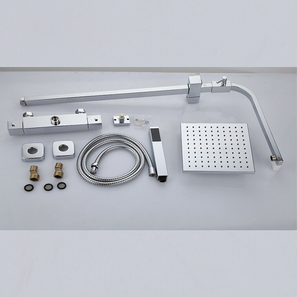 Chrome Square Thermostatic Shower Set