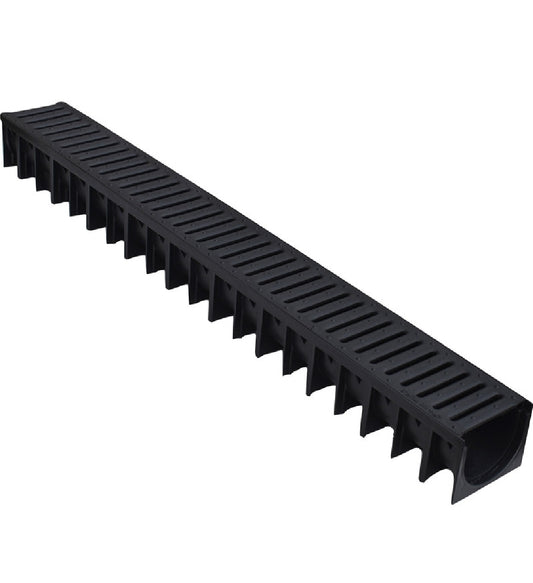 Drain Channel & Grating 1m Black Plastic Grating