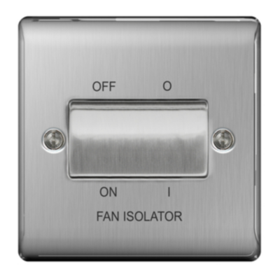 BG Nexus Metal Brushed Steel Fan Isolator Switch