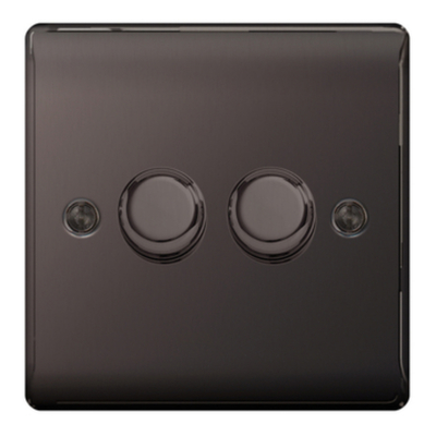BG Nexus Metal Black Nickel 2 Gang 2 WayDimmer Switch