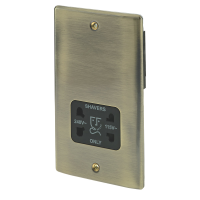 BG Nexus Metal Antique Brass Shaver Socket