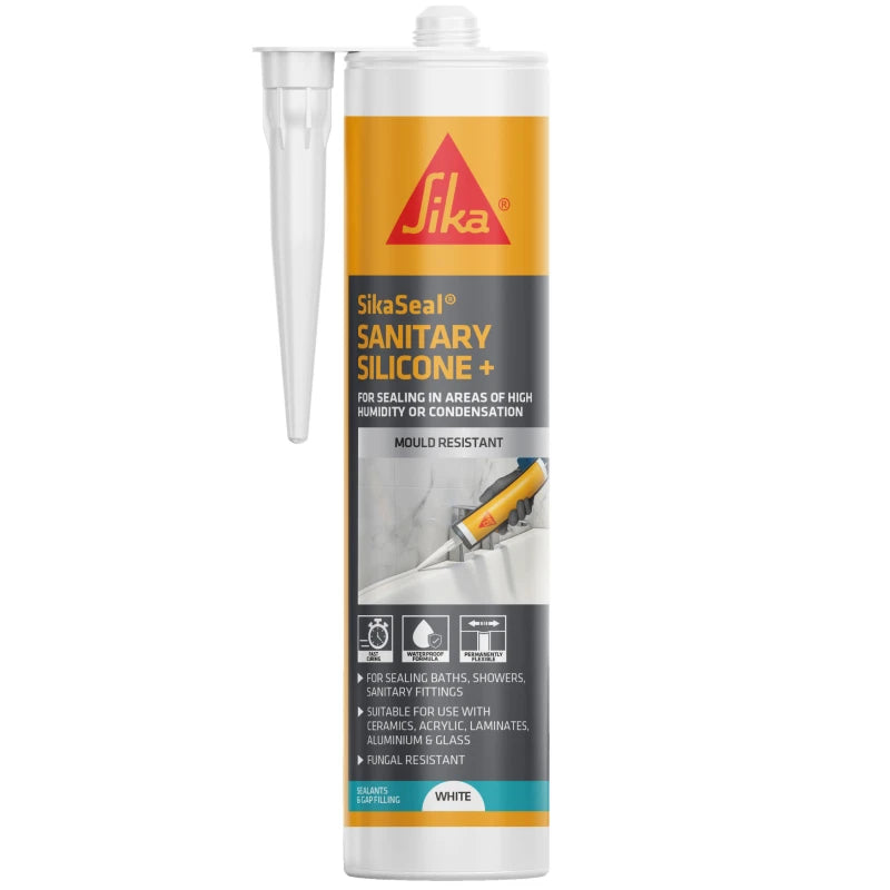 SIKA SIKASEAL 500 SANITARY + BATH KITCHEN SILICONE SEALANT (Box of 12)