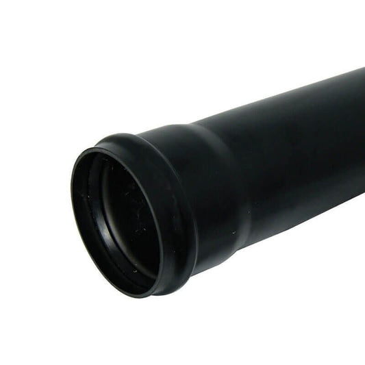 110mm Single Socket Push-Fit Pipe Black
