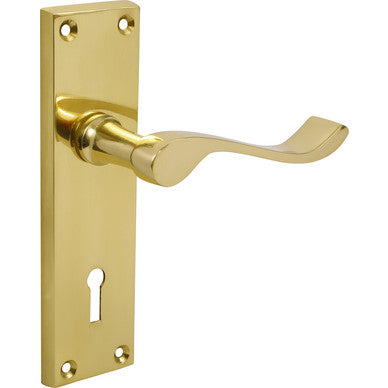 Victorian Scroll Lever Lock Handle Brass
